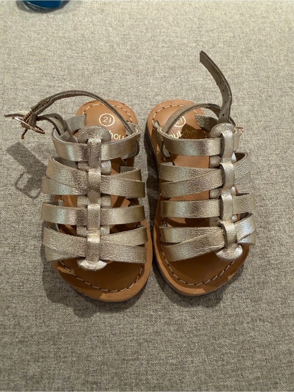 Kids Metallic Gold Strappy Sandals